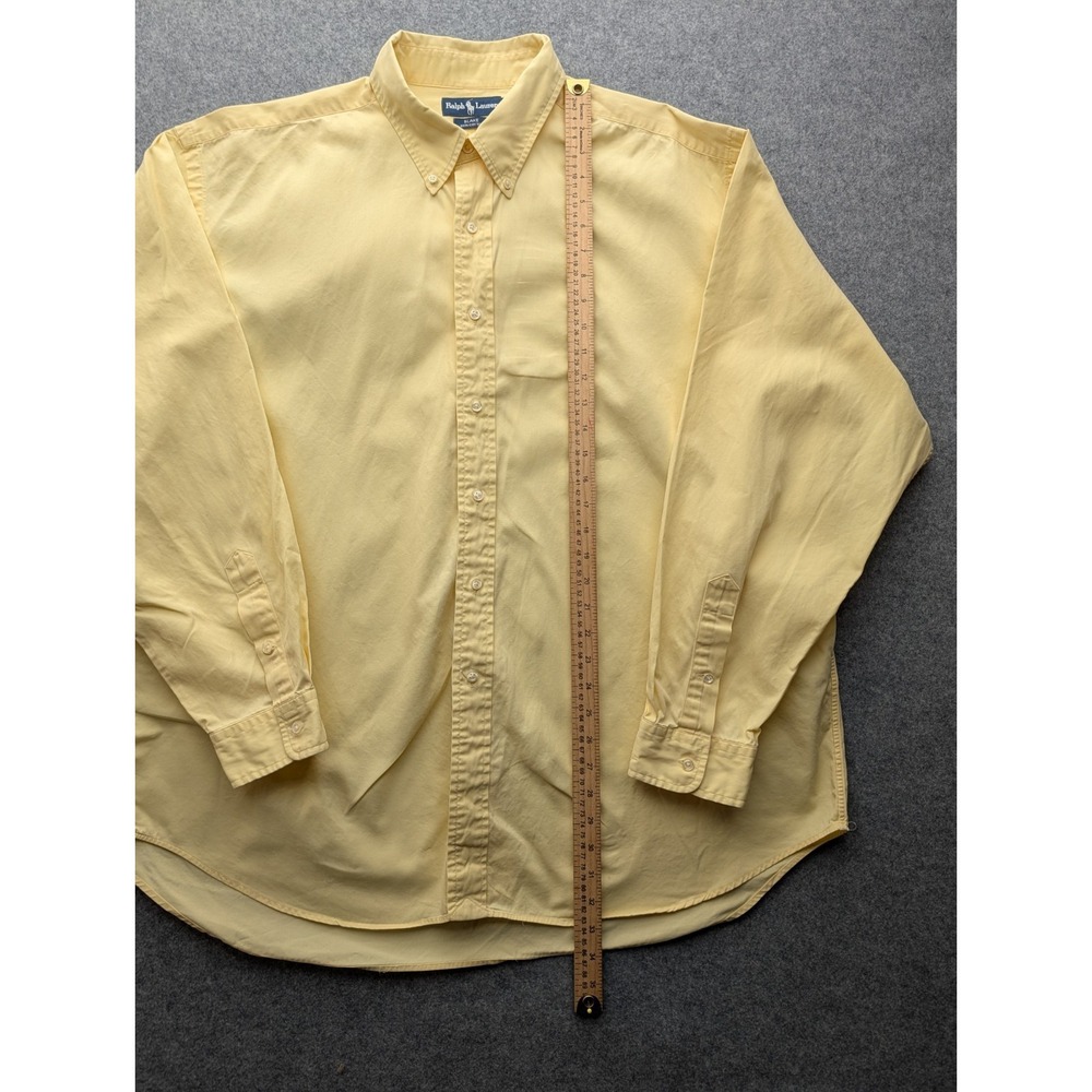 Ralph Lauren Blake Men's Shirt XXL Yellow Button-up Long Sleeve - Picture 4 of 9